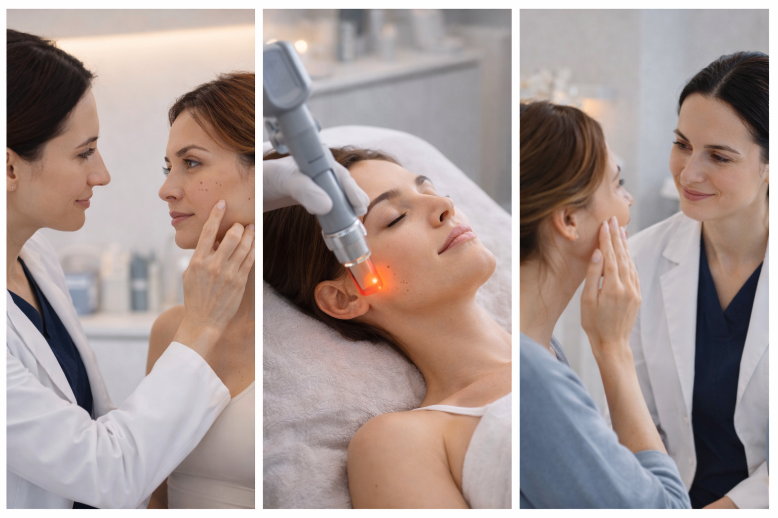 Close-up of a person receiving a skin treatment at Lipo Sculpt